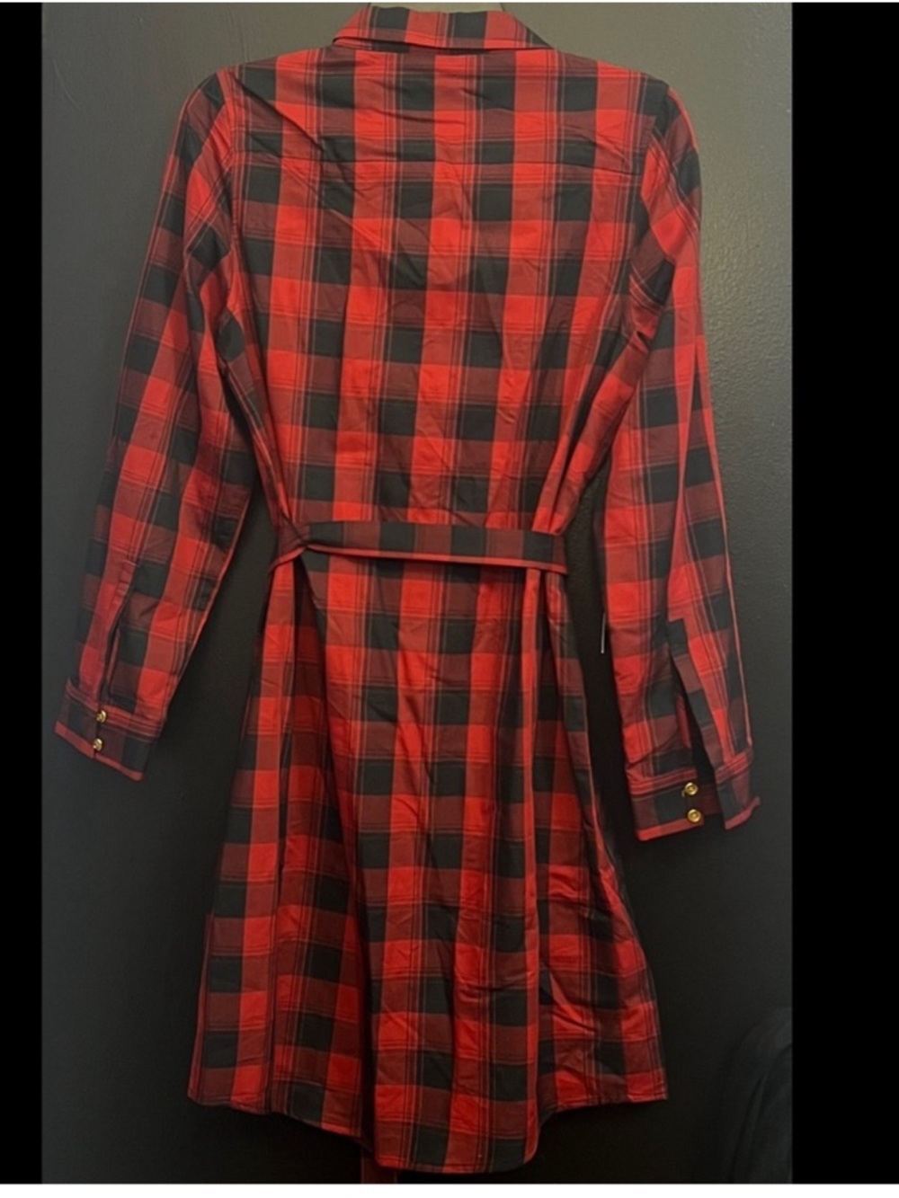 The Limited Red and Black Plaid Long-Sleeve Shirt Dress - Picture 2 of 6